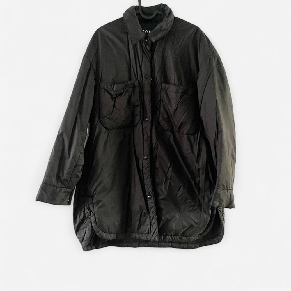 Zara black oversized shacket/  Lightweight Shirt Jacket